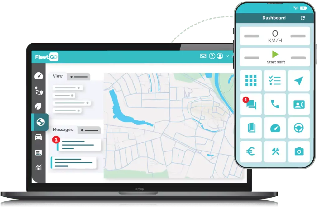 Fleet tracking drivers App and Web portal are fully linked